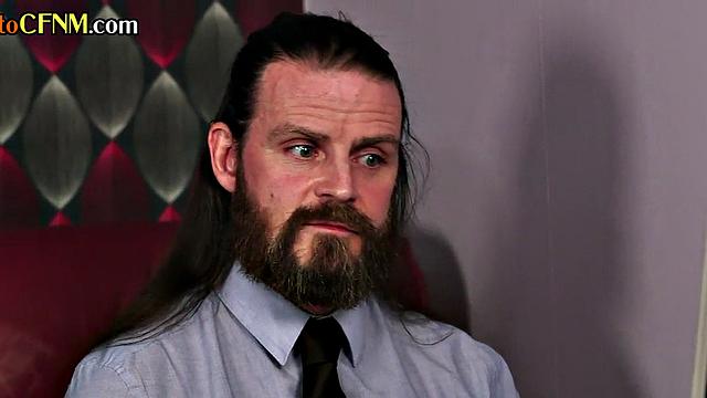 Voracious CFNM cocksucking lucky fellow