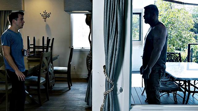 Massive stepdaddy barebacks stepson's bottom 