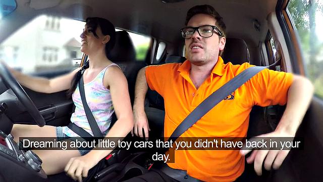 A hot babe cum hard while getting a creampie in her tight pussy