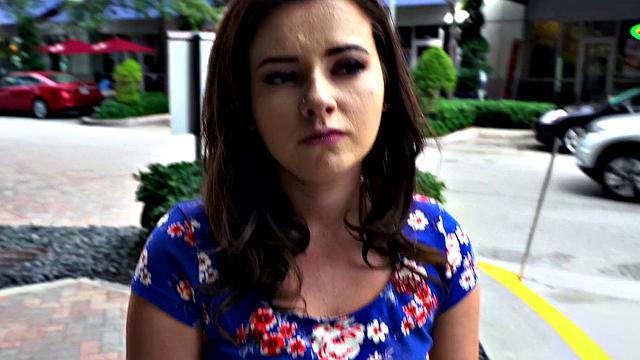 Shy Brunette Flashes