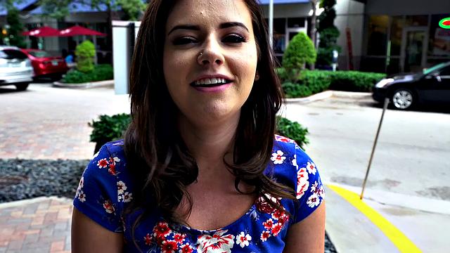 Shy Brunette Flashes