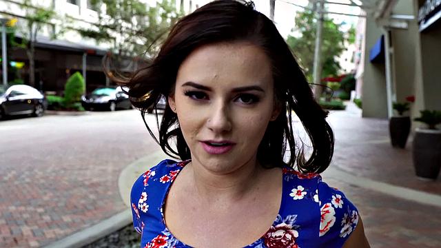 Shy Brunette Flashes