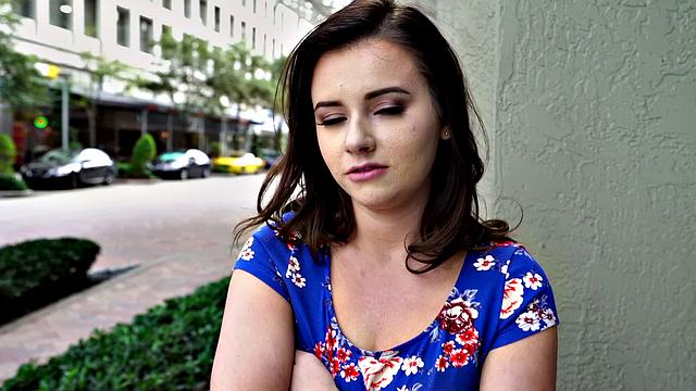 Shy Brunette Flashes