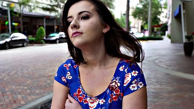 Shy Brunette Flashes