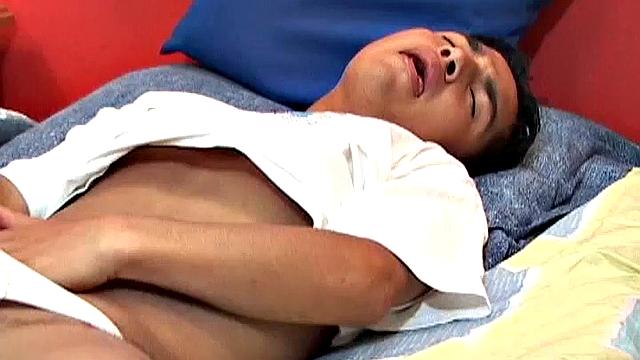 Latin twink Bernard wakes up with morning wood and decides to pleasure himself. With the covers off, he strips naked and thinks a cute boy fucking him would be ideal right now, but his finger will have to do.