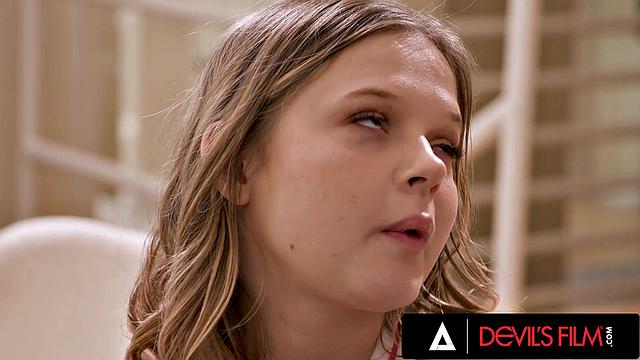 DEVILS FILM - Horny 18yo Coco Lovelock Squirts During Sex With Stepbrother