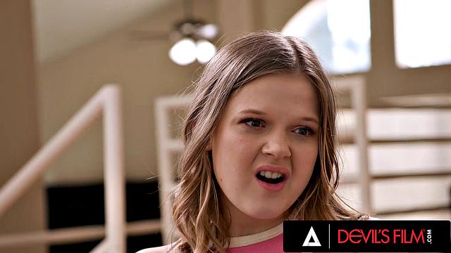 DEVILS FILM - Horny 18yo Coco Lovelock Squirts During Sex With Stepbrother