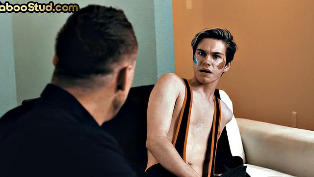 Kinky sex loving twink barebacked by DILF stepdaddy