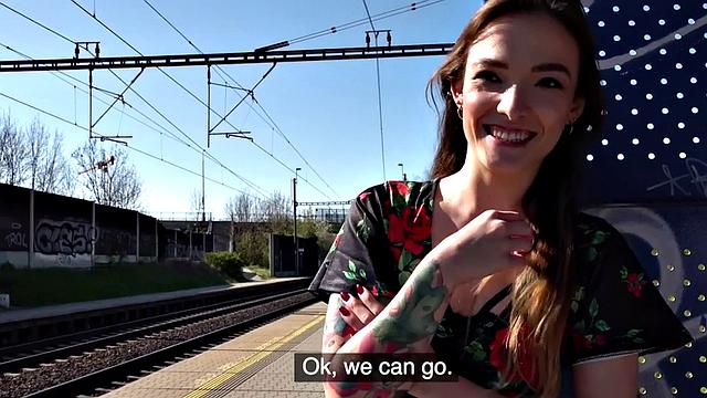 Inked eurobabe pulled and fucked before blowing in POV