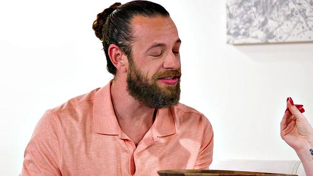 Redhead MILF masseuse oiled up and fucked by client