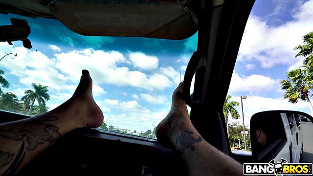 DTF Chick Hops On The Bus