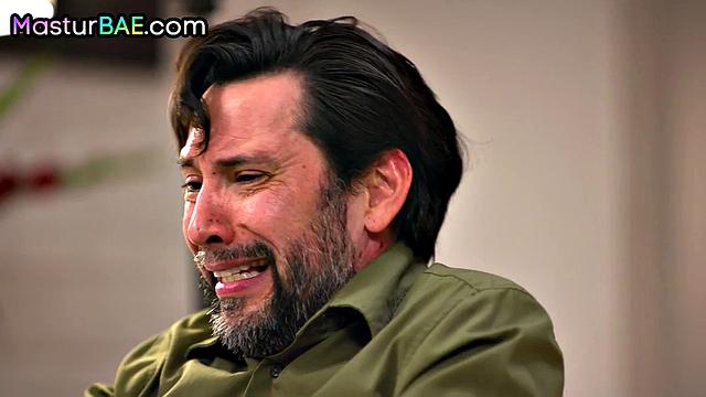 Busty ginger MILF bouncing on lover