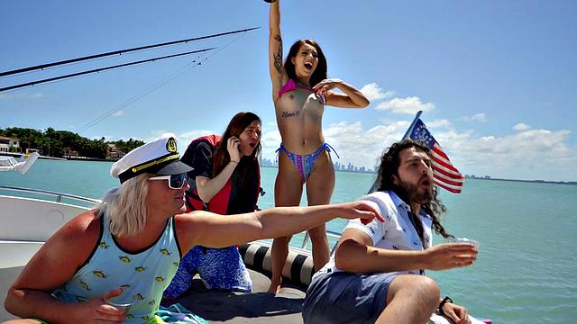 Australian lesbians take turns fucking in reverse cowgirl, taking it in the ass and getting their big tits tattooed