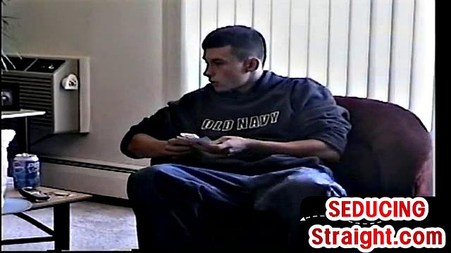 21yo straight twink with hairy cock jerks for gay buddy