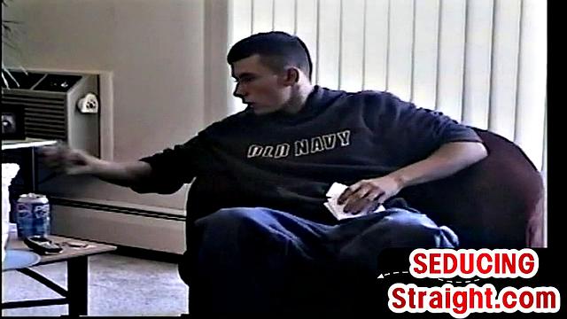 21yo straight twink with hairy cock jerks for gay buddy