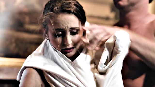 Stepdaughter fucked by stepdad and friend in threesome