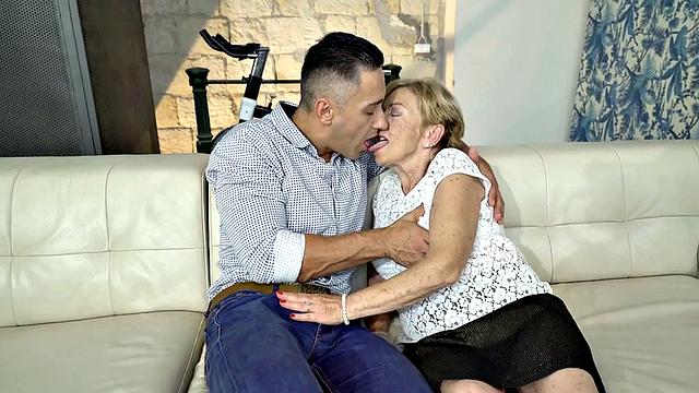 Real old granny got pounded after sucking cock