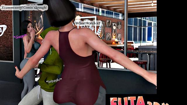 FutaDx - Super Hot Babe Gets In the Middle of Big Dicked Threesome