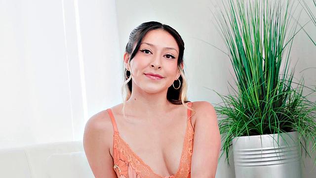 Lingerie babe deepthroating and stroking lover's cock