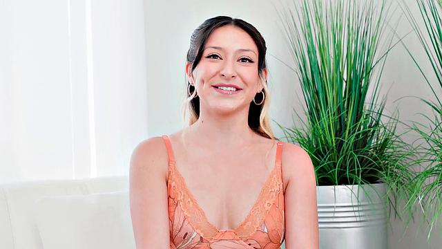 Lingerie babe deepthroating and stroking lover's cock