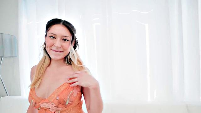 Lingerie babe deepthroating and stroking lover's cock