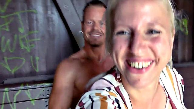 German public fucked big-ass MILF in outdoor sex