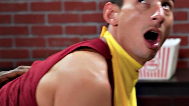 IR bareback for costumed bottom after toying with dildo