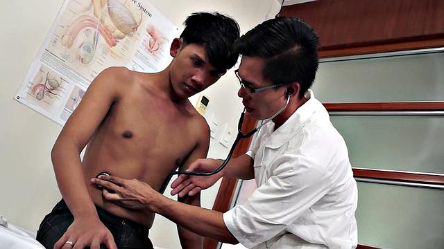 Asian twink toyed by doctors with weird toys in infirmary