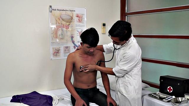 Asian twink toyed by doctors with weird toys in infirmary