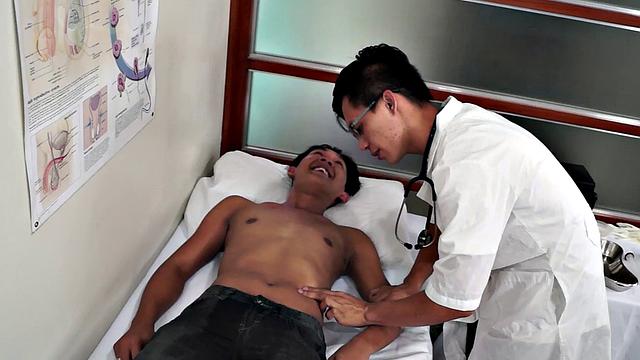 Asian twink toyed by doctors with weird toys in infirmary