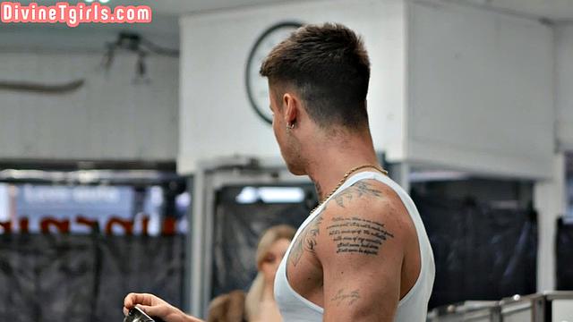 Naughty big-titted Trans hard anal-fucked