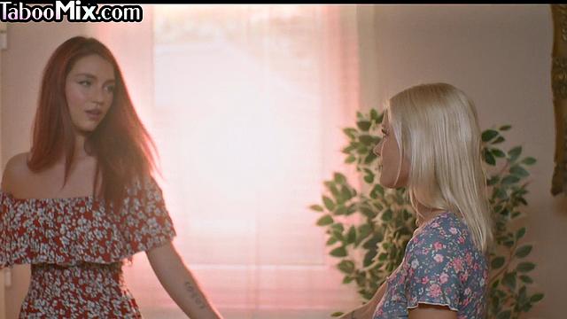 Blonde strapon fucking her horny GF