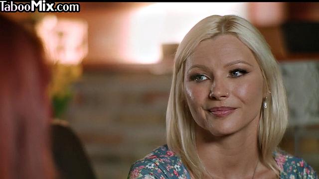 Blonde strapon fucking her horny GF