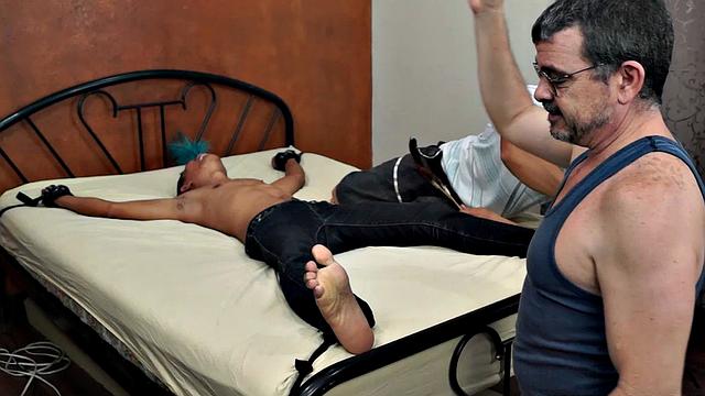 The levels of ticklishness on Alex truly go through the roof. We always send this ticklish twink into a world of hysterical laughter every time we strap him down.