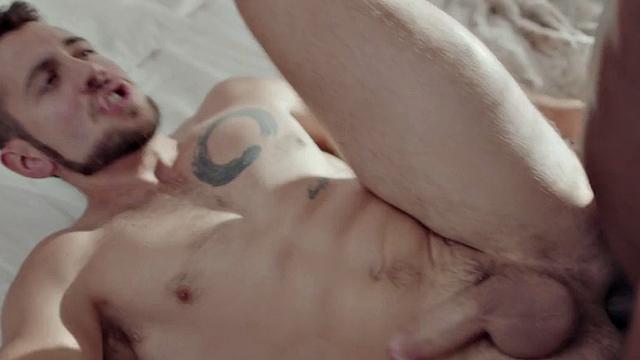 Black wild guy fucks white stud hardcore in anal