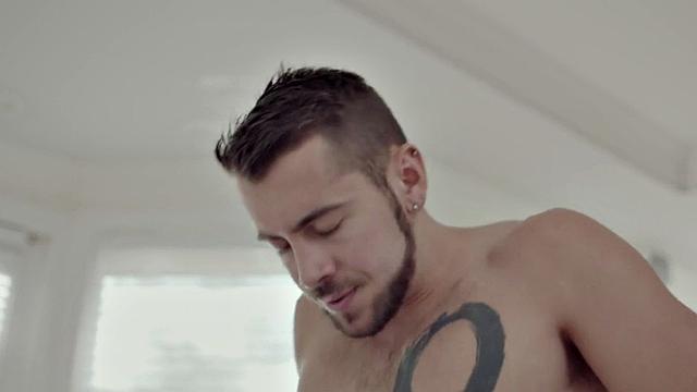 Black wild guy fucks white stud hardcore in anal