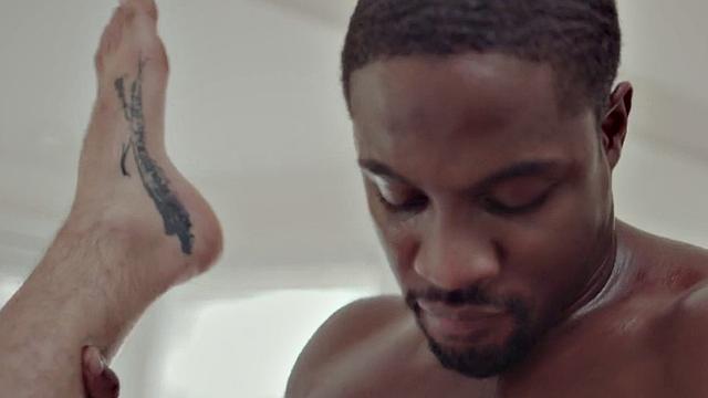 Black wild guy fucks white stud hardcore in anal