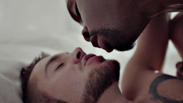 Black wild guy fucks white stud hardcore in anal