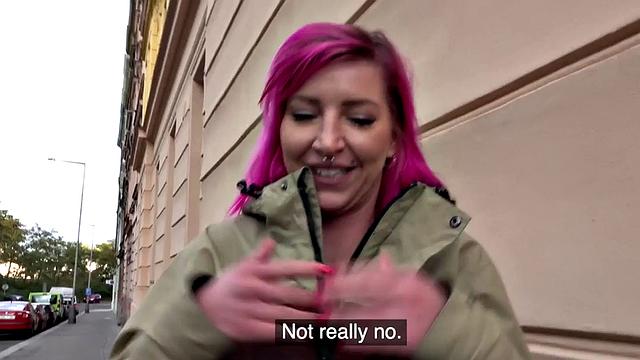 Czech babe pulled into giving head and banging for money