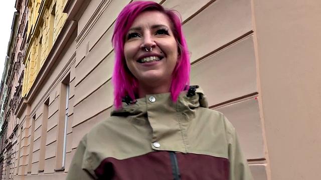 Czech babe pulled into giving head and banging for money