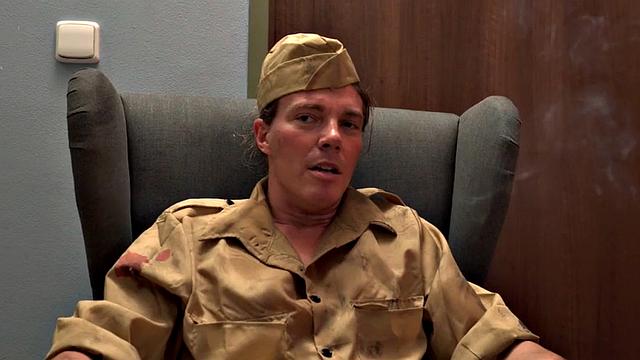 Busty hostel MILFS 3way drilled by military man