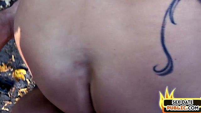 Real picked cougar fucked outdoors