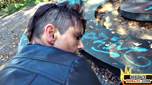 Real picked cougar fucked outdoors