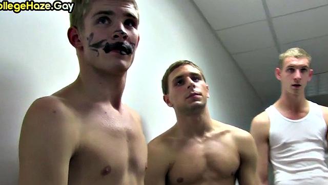Straight studs from college fucked in dormitory for frat