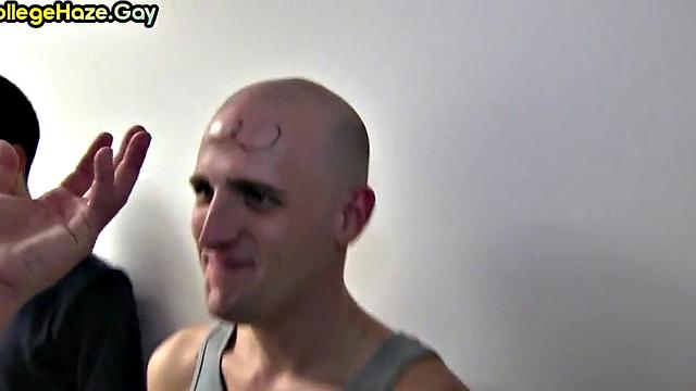 Straight studs from college fucked in dormitory for frat