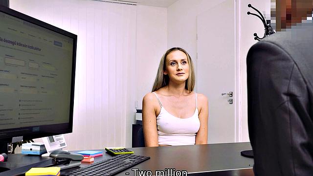 LOAN4K. Girl is in trouble but sex with the loan manager helps solve it