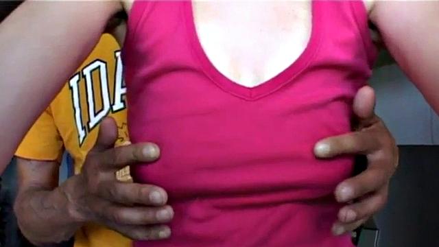 Teen felt up by oldie then pussy fucked