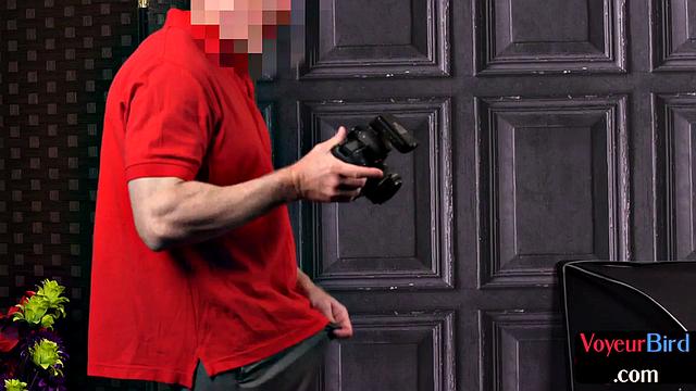 Femdom British voyeur in lingerie teases wanker till cum