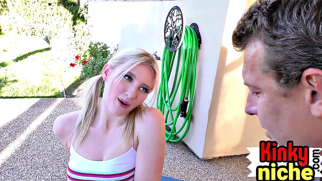 Fitness babe banged by trainer