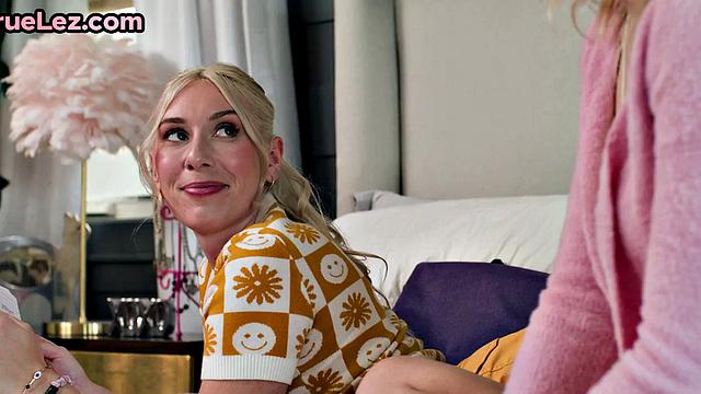 Cutie babe straponned by her GF